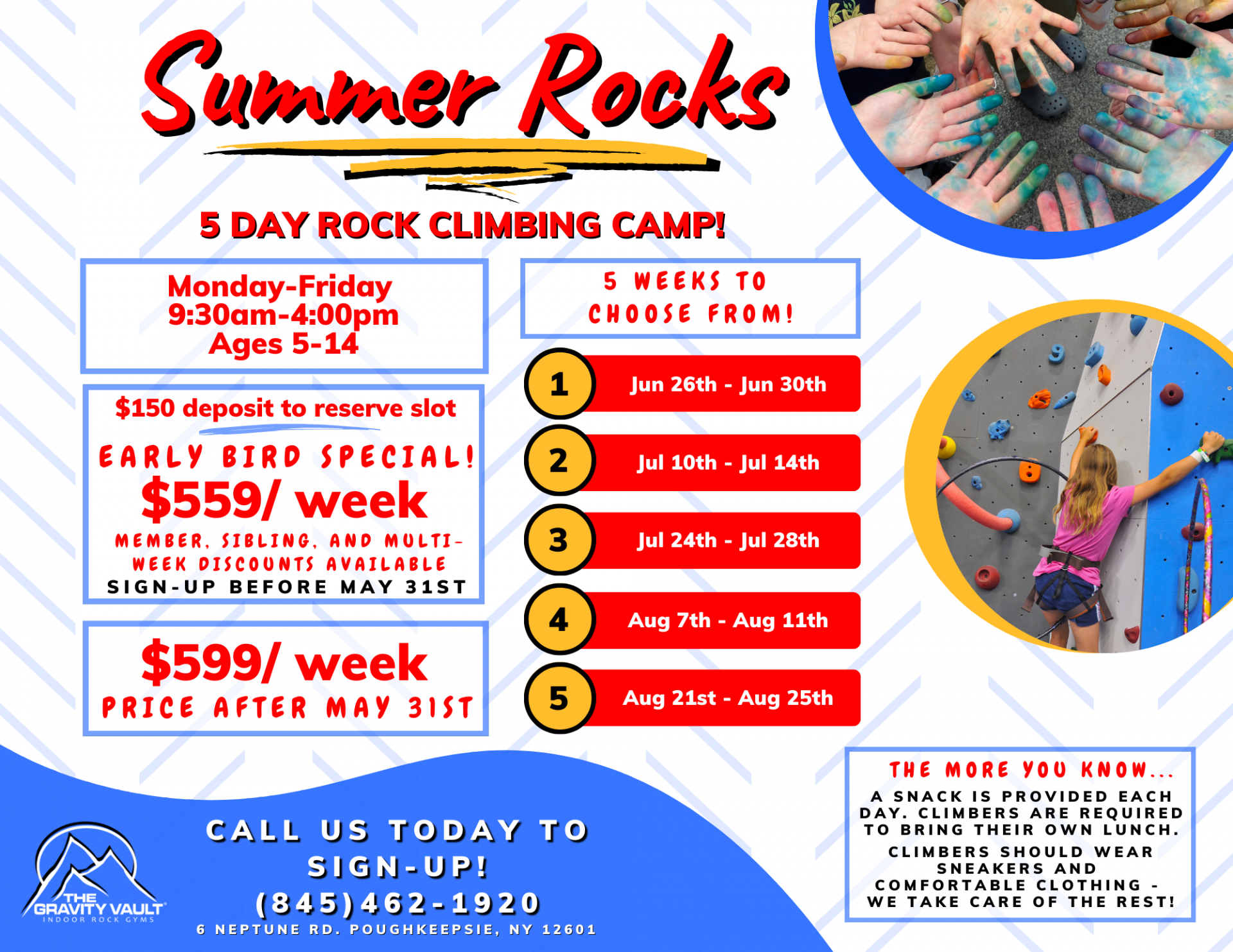 Rock Climbing Summer Camp at The Gravity Vault Poughkeepsie