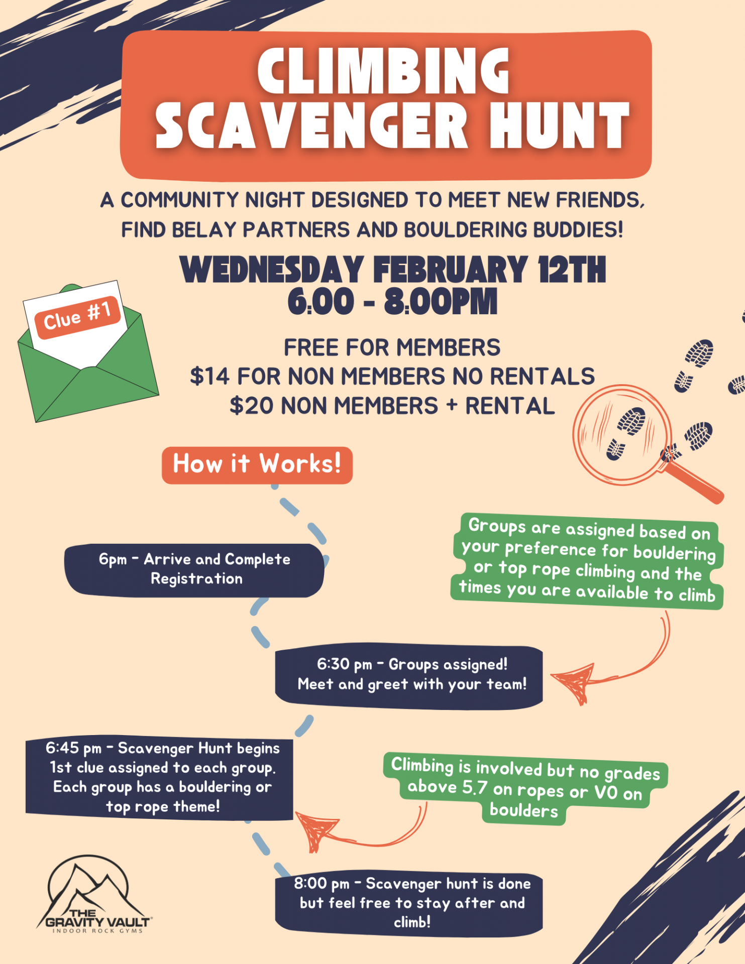 climbing scavenger hunt flyer